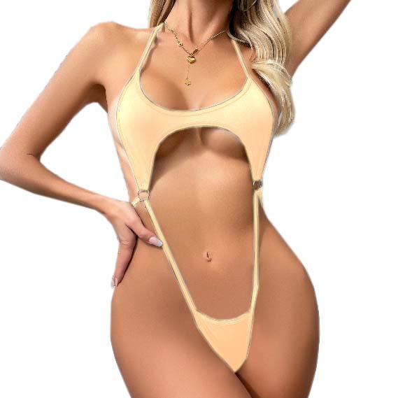 2025 Silky Three-Piece Multicolored Lingerie Set: Seductive Bodysuit & Bikini Sleepwear