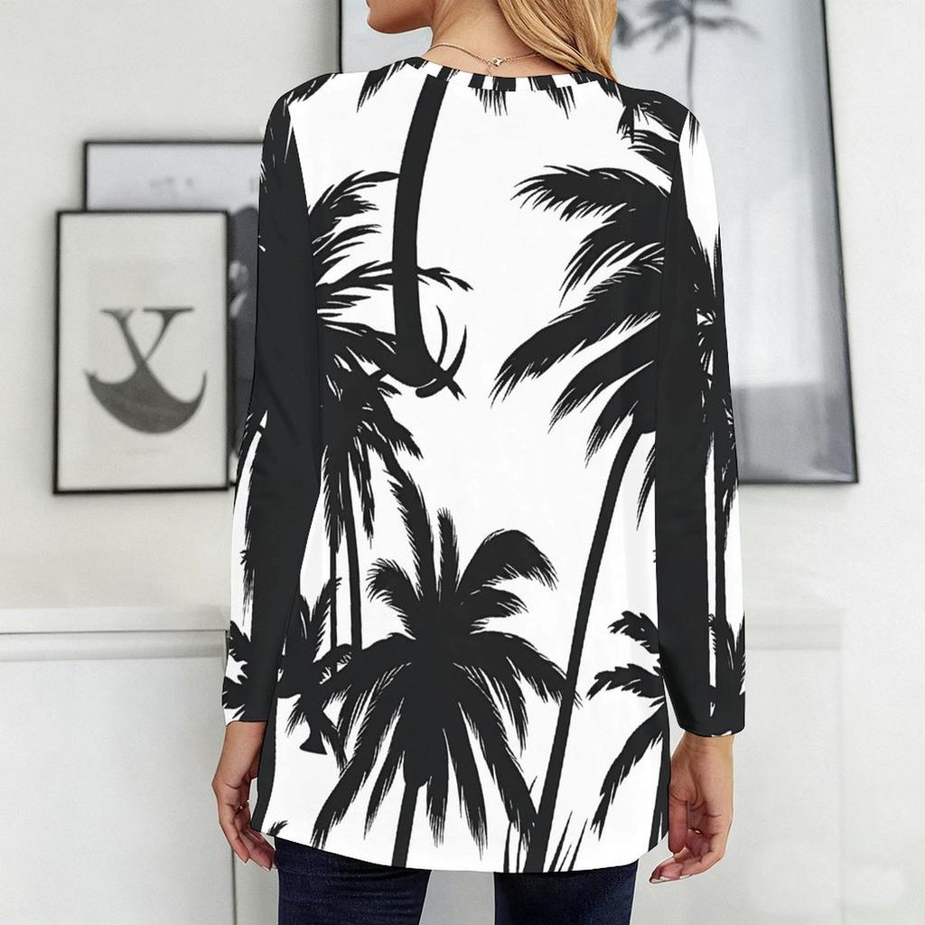 Ladies V Neck Plus Size Long Sleeve Blouse Soft Loose Tops For Casual Outdoor Activities