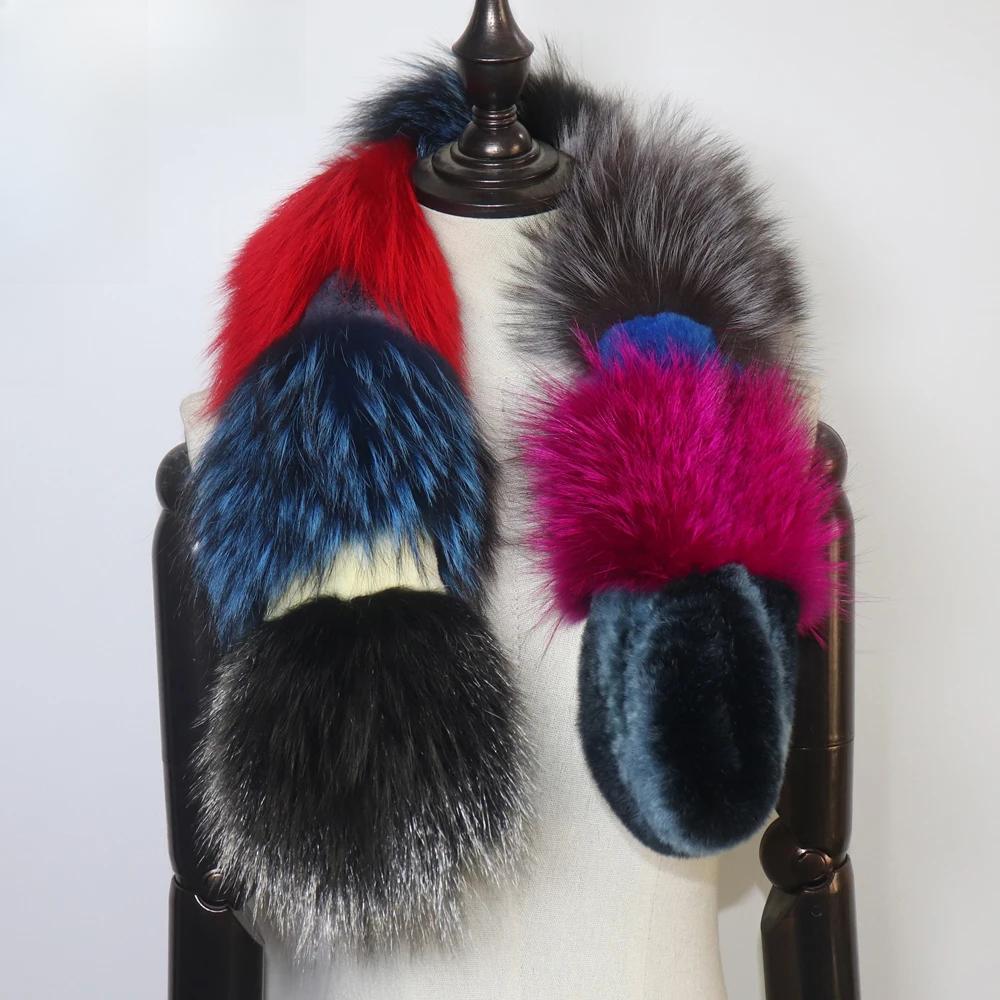 Women Winter Thick Keep Warm Real Fox Fur Scarf Natural Soft Fluffy Fur Scarves Lady Fashion Colorful Real Fox Fur Mufflers