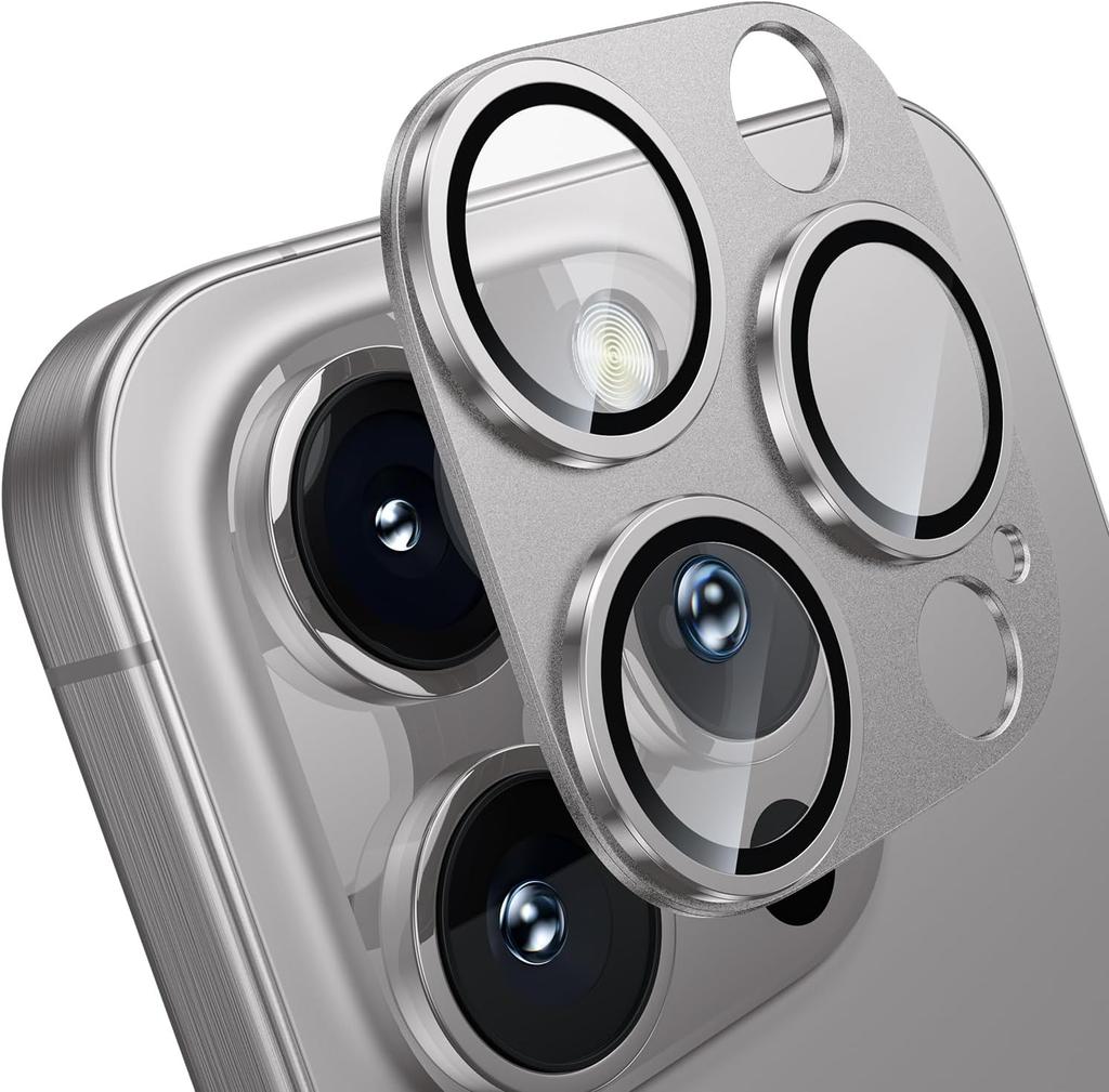 Desert Titanium Aluminum Tempered Glass Camera Screen Protector Cover for Iphone 16 Pro Max 15 Plus 14 13 Mini 16Pro 12 Protection Phone Accessories