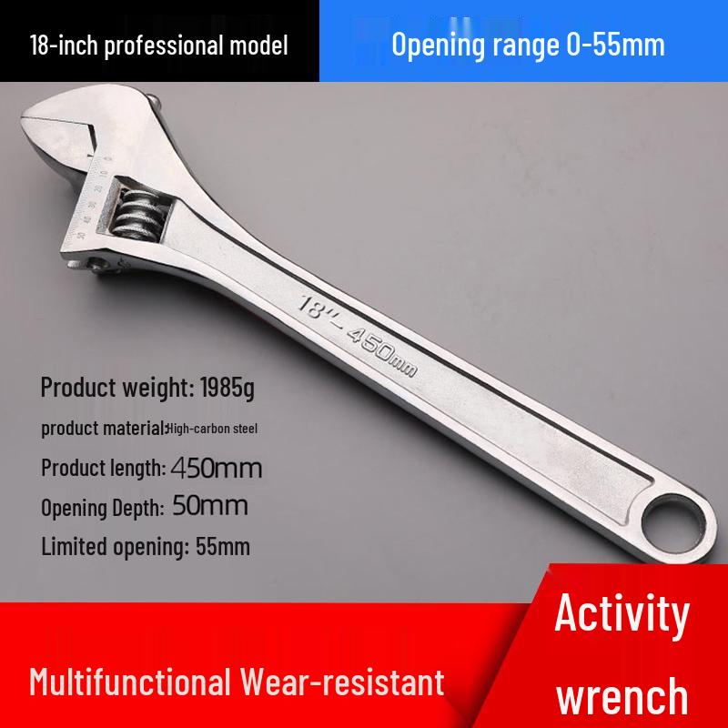 Multifunctional Large Opening Adjustable Wrench - Compact Hardware Tool