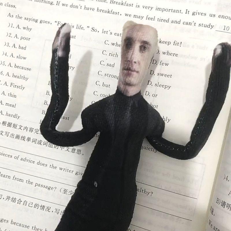 28Cm Draco Malfoy Cosplay Stuffed Doll Twistable Shape Iron Wire Skeleton Movable Limbs Plush Mouse Two-Sided Figure Room Decor