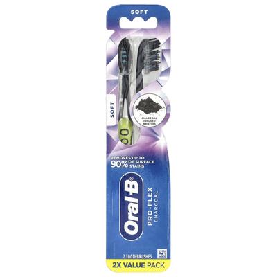 Zubní kartáček Pro-Flex Charcoal, měkký, 2 zubní kartáčky