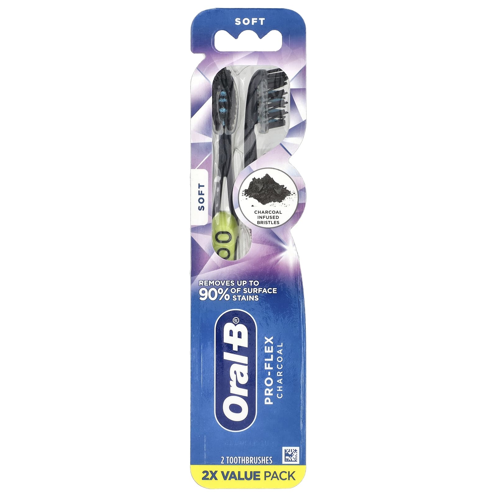 

Oral-B, Pro-Flex, угольная зубная щетка, мягкая, 2 зубные щетки