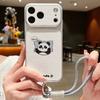 Süßes Cartoon-Panda-Leder-Lanyard-Hülle Für iPhone 18 Pro Max Hybrid-TPU+PU Anti-Rutsch-Weiche Abdeckung Für iPhone 17 16 15 14 13 Pro Max