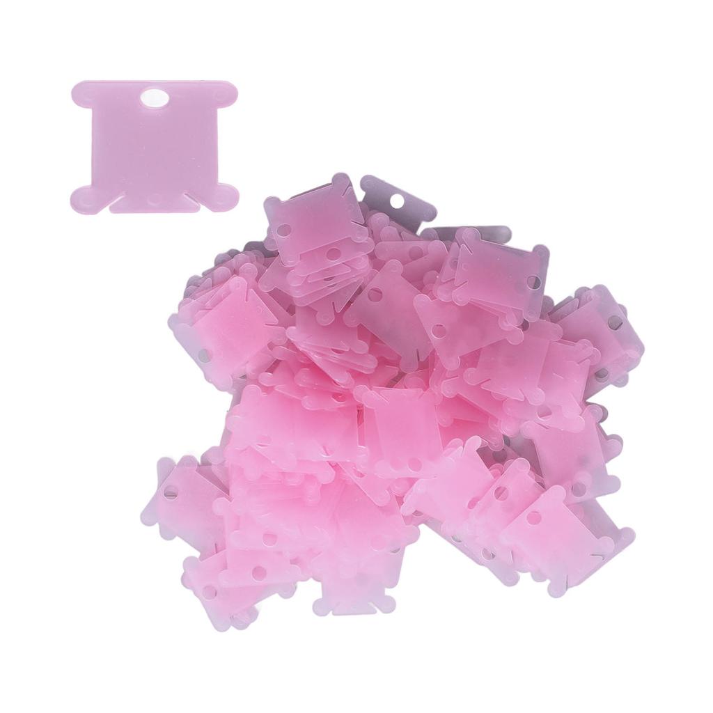 200Pcs Plastic Floss Bobbin Sorting Storage Function Beautiful Practical Household DIY Sewing Thread StoragePink