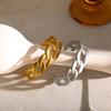 Fashion chain shape gold-plated stainless steel bracelet, waterproof, rust-free heavy metal women's jewelry, couple bracelets