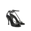 Ferragamo High Heeled Black Goat Suede Sandals Grey