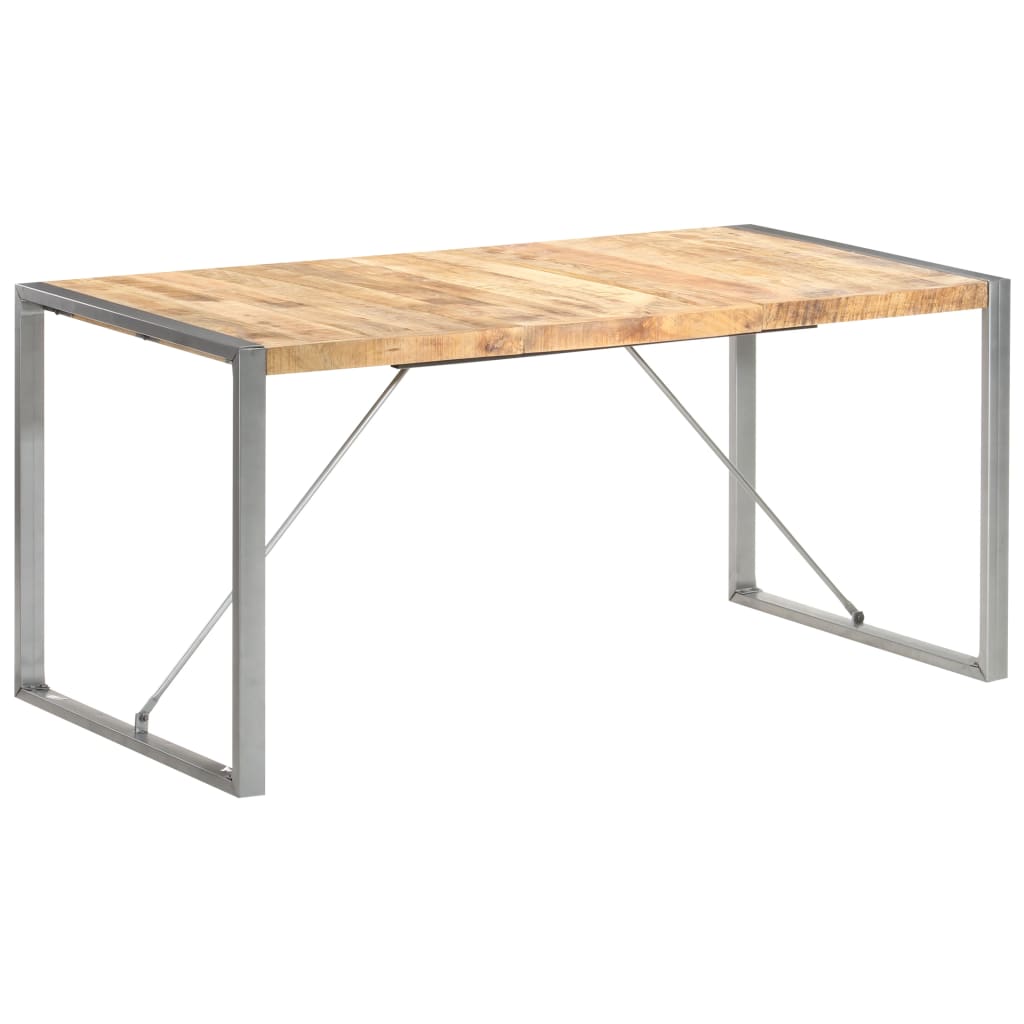 Dining Table 160x80x75 cm Rough Mango Solid Wood