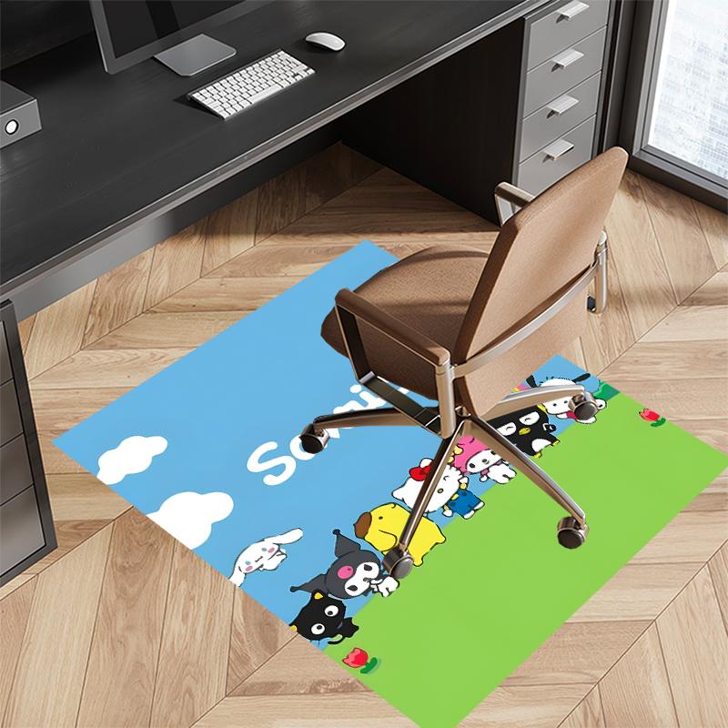 1pc Sanrio1 Print Area Rug - Soft, Washable Non-Slip Indoor Mat for Office Chairs, Living Room, Home Office Decorative Rug