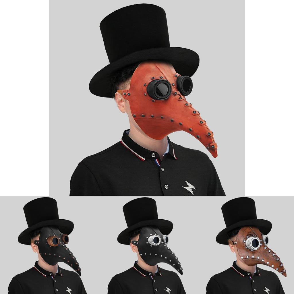 Mittelalterliche Pestdoktor Schnabelmaske Atemberaubendes Latexdesign für Halloween Cosplay und Partykleidung