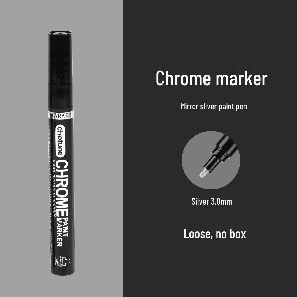 Chotune Reflektierender Chrom Marker Stift - Wasserdichte Galvanisierte Silberfarbe für DIY Hervorhebungen