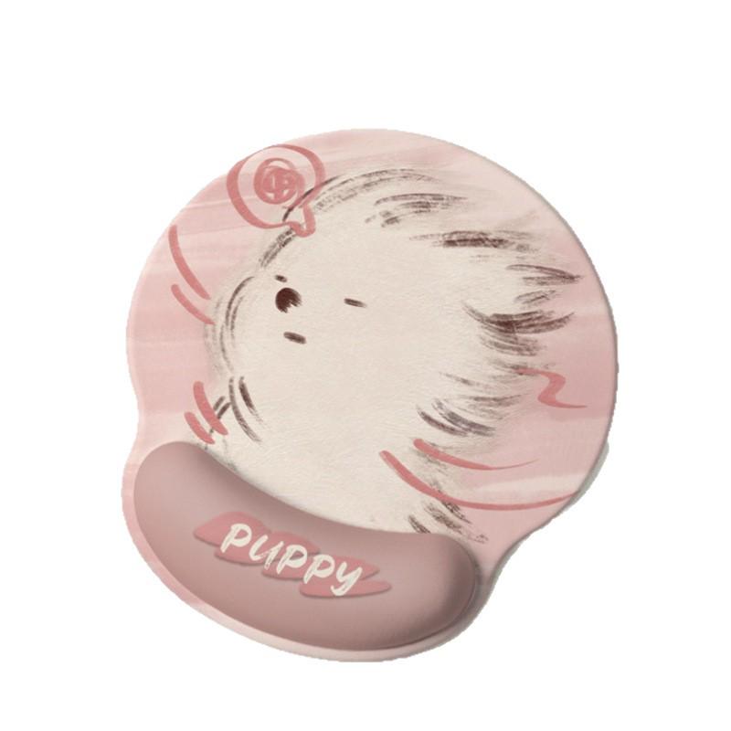 Cute Girl Dog Wrist Rest Mouse Pad & Keyboard Pillow for Office Desk