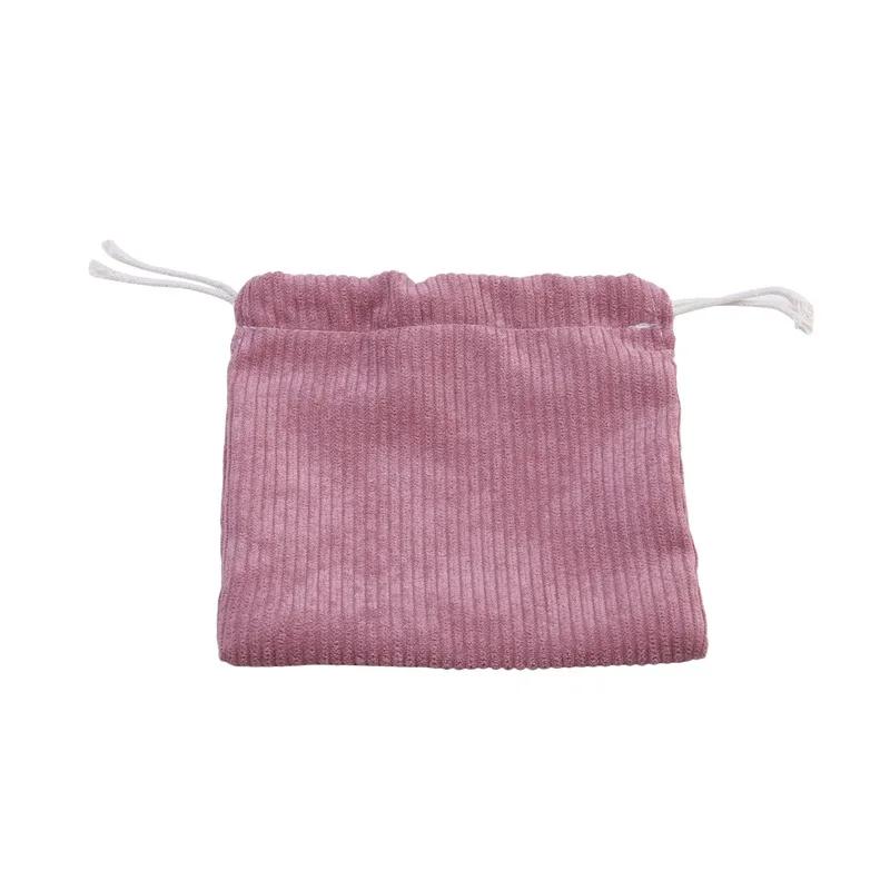 Women's Outdoor Travel Solid Color Portable Headphones Data Cable Drawstring Storage Bag Pocket Cosmetic Bag