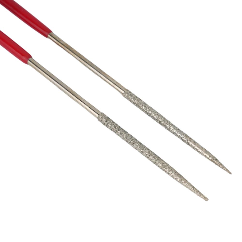 Industrial Diamond Files Needle File Silver Tone + Red Tool 3 X 140 Mm