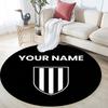 Custom Name,Newcastle United FC pattern round rug,Carpet Rug for Living Room Bedroom Playroom ,Non-slip Floor Mat,Holiday Gifts and Birthday Gifts.