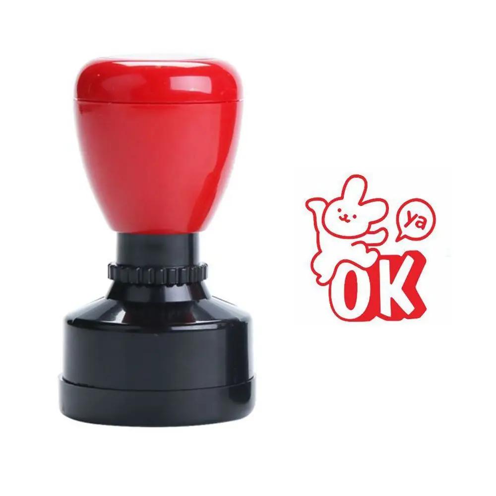 Portable Praises Emoticons Teacher Encourage Stamp Scrapbooking Seal Teacher Supplies Emoticons Seal DIY Self-ink Stamps