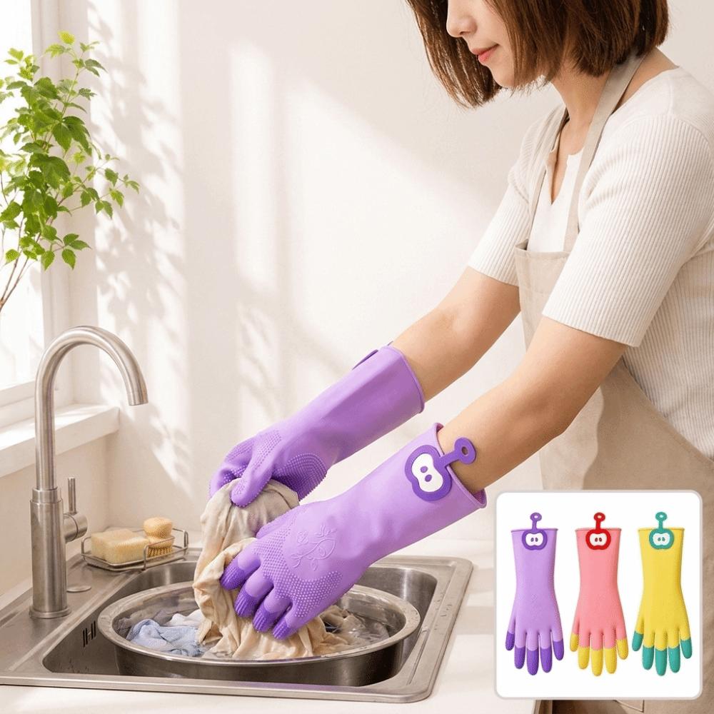 Waterproof Dishwashing Gloves Hanging Household Gloves Comfortable Latex Gloves Dishwashing