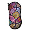 1pc Colorful Mandala Floral Print Glasses Bag Portable Zipper Sunglasses Pouch With Carabiner Hook Anti‑Scratch Eyeglasses Bag For Women Girls