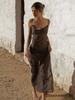 EDOLYNSA 2024 Black Fashion Polka Dots Sexy See Through Spaghetti Strap Beach Maxi Dress Women Summer Party Slip Dresses Swimsuit Cover Up