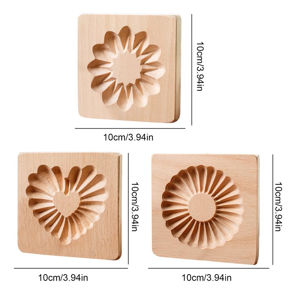 2/3PCS Christmas Wooden Cookie Molds Wooden Cookie Biscuit Molds Carved Wooden Biscuit Cutter for Kitchen DIY Decorating Tool