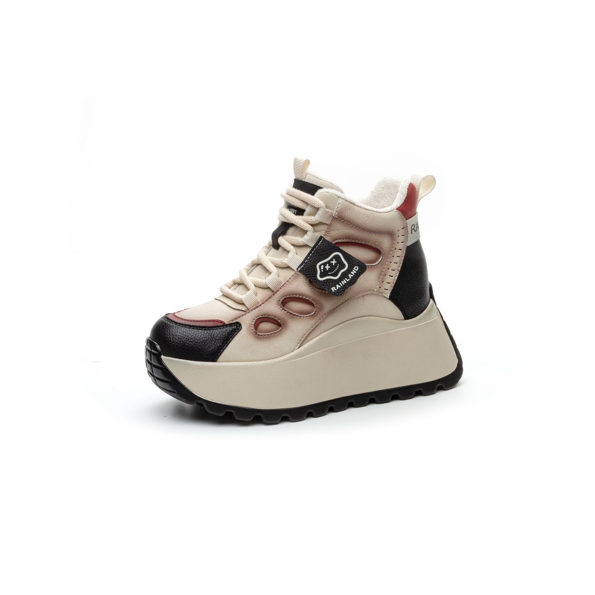 Women s shoes soft leather autumn new high-top casual fashion versatile dad shoes sports shoes WeChat Channels 40