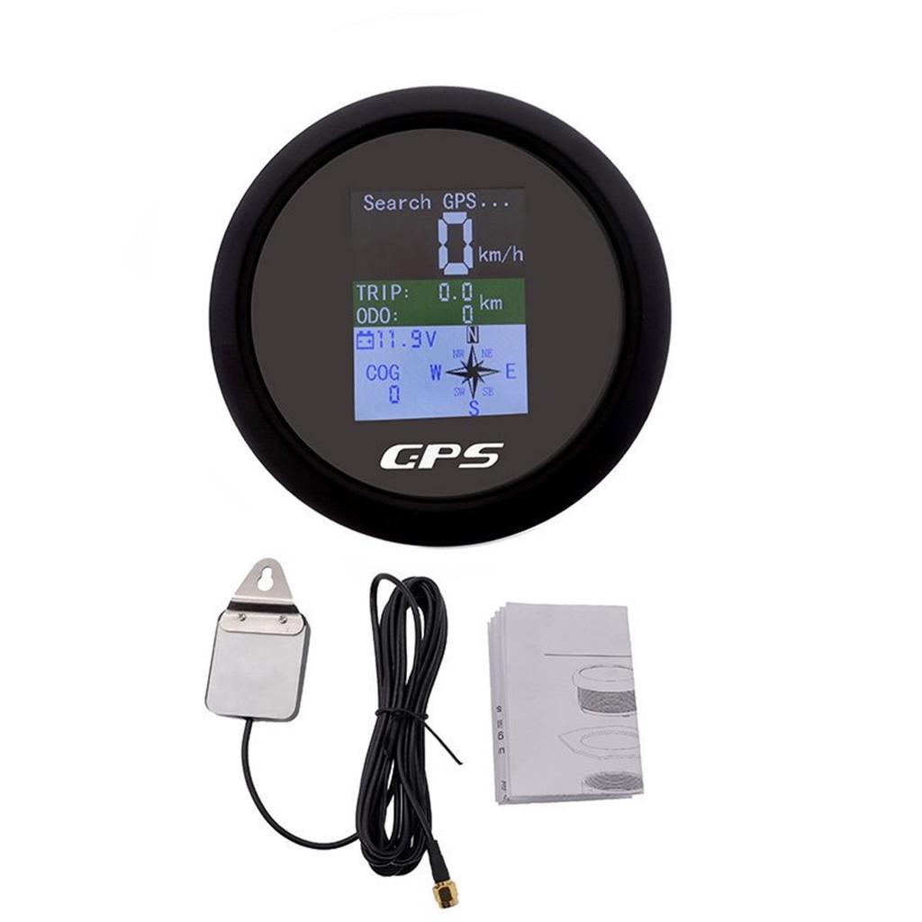 85mm GPS Speedometer With GPS Antenna For Boat Car Motor Yacht TFT Screen Waterproof Odometer Adjustable Trip ODO COG Voltmeter