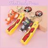 Cartoon Cat And Mouse Keychain Pendant Tom Jerry Silicone Doll Couple Bag Car Key Chain Decoration
