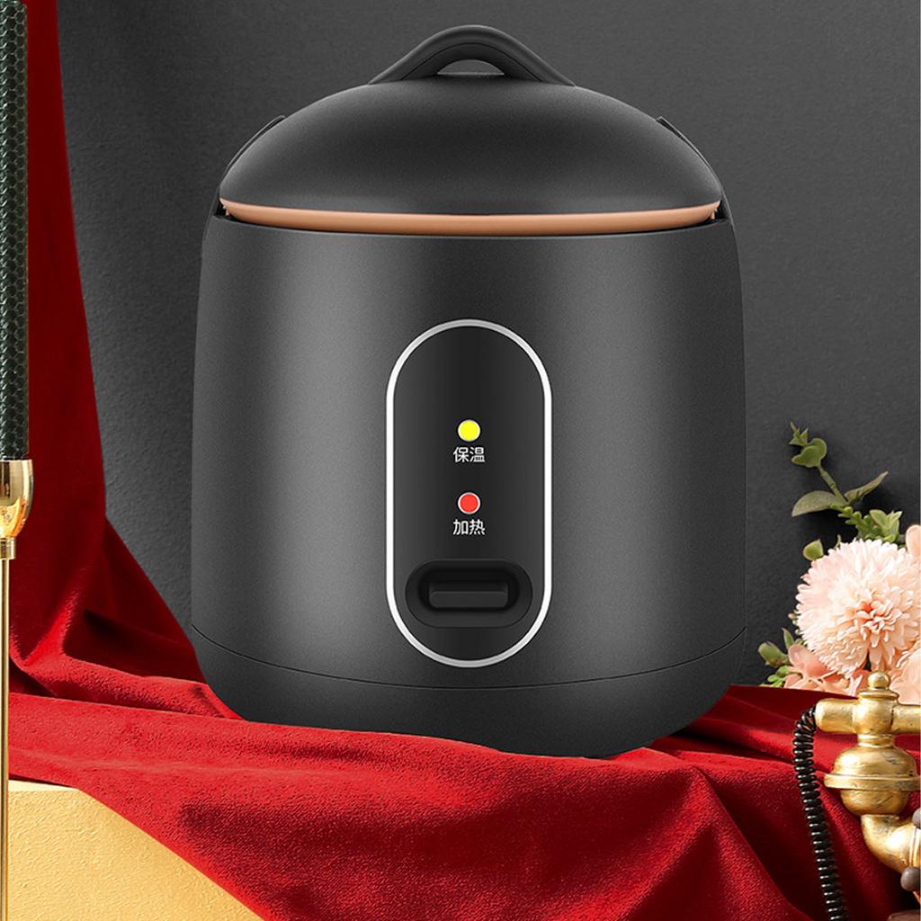 Hem Mini Riskokare Svart Liten Sovsal Automatisk Riskokare 1.2L Termisk Riskokare med Ångkokningsinsats