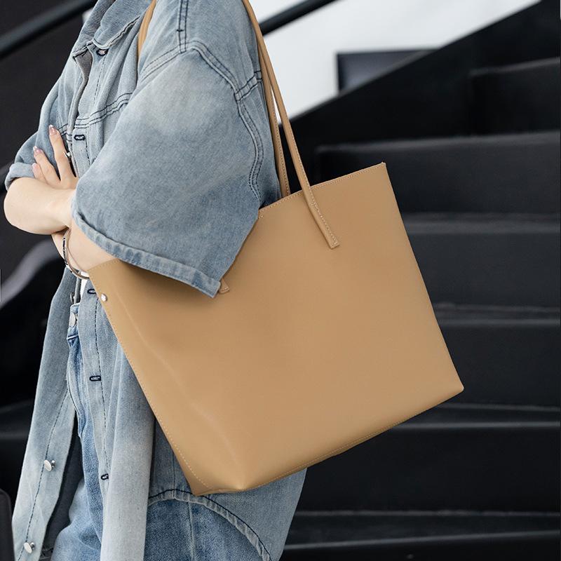 Geantă nouă pentru navetă de toamnă și iarnă Geantă tote de mare capacitate Geantă de umăr pentru femei din piele de vacă