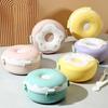 Lunch Box For Kid School Child Snack Box Donut Cartoon Leakproof Bento Box Lunch Bags With Fork Spoon 3 Compartment Microwavable