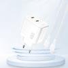 Ładowarka sieciowa 2xUSB-C GaN PD 45W - biała