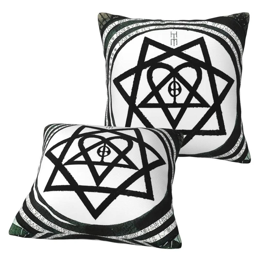 Him Band Album Heartagram Ville Valo Cool 2 Pcs Square Pillowcase Pillow Cover Cushion Throw Pillow For Home Sofa