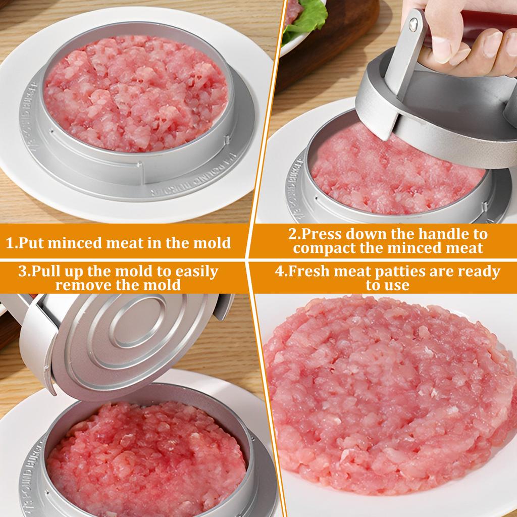 Stainless Steel Hamburger Press Patty Maker with 100 Silicone Oil Paper Adjustable Burger Press Nonstick Burger Patty Maker