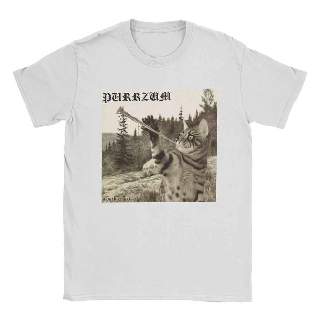 Men T-Shirt Purrzum Burzum Funny Pure Cotton Tees Short Sleeve T Shirt O Neck Tops Birthday Present