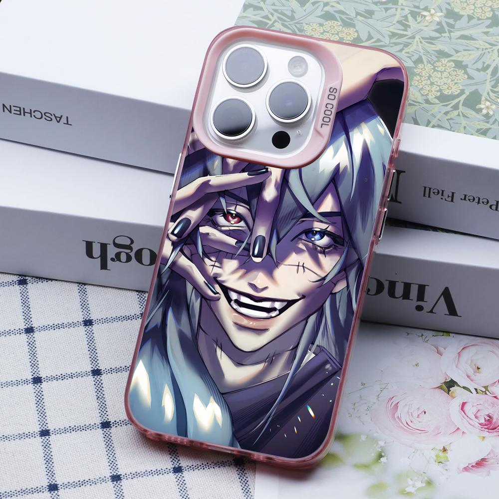 JJK Mahito Phone Case for iPhone 17 16 15 14 13 12 11 X XR XS Air Pro Max Plus Pink Colorful Silver Cover