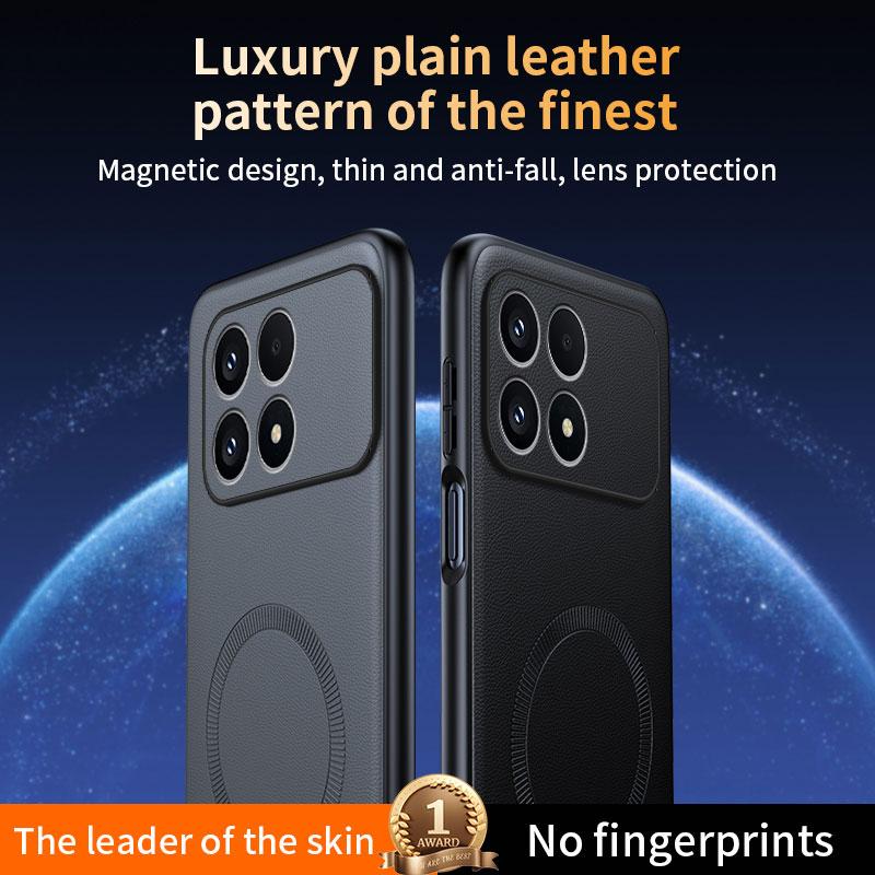 For Xiaomi POCO F8 Ultra F8 Pro 5G Case Magnetic For MagSafe Luxury Silicone PU Leather Back Cover Shockproof Bumper