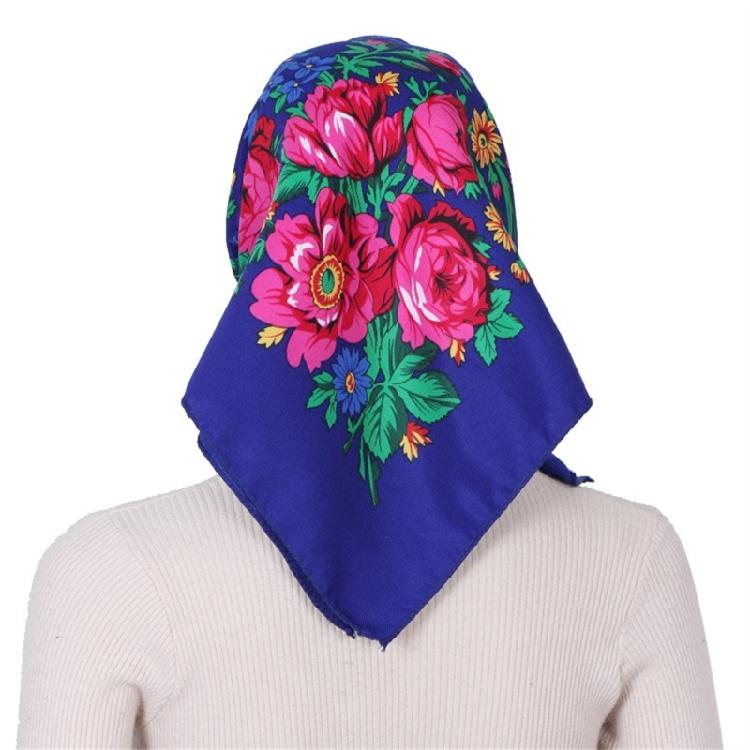 Women Flower Head Scarf Easy Care Wrinkle Resistant Polyester Wrap For Outdoor Activity Daily Fashion