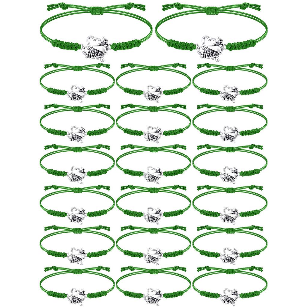 Horn team bracelet set hand woven wax rope love cheer pendant adjustable cheerleader set bracelet