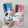 KEYSION Cute 3D Cartoon Plush Case for VIVO V29 5G with Lanyard Soft Silicone Shockproof Phone Back Cover for VIVO V29 5G