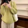 Autumn Women's Rolled-Cuff Solid-Color Korean-Style Minimalist Pullover Sweater Loose Lazy Style Retro Knit Top