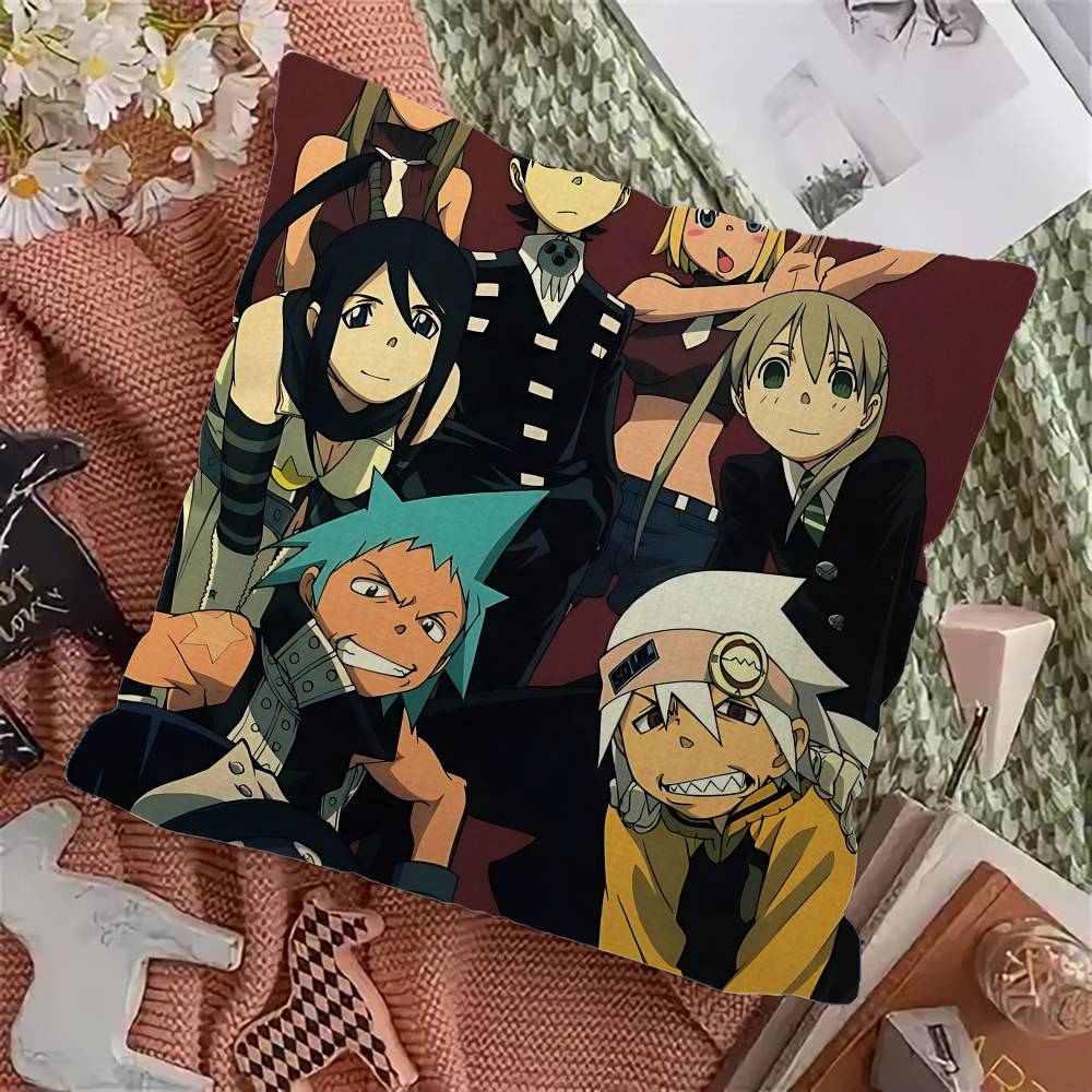 Soul Eater Anime Office Cushion Pillowcase Car Cushion CoverXCM Lumbar Pillowcase Sofa Pillowcover