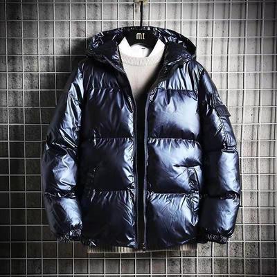 Men's Shiny Hooded Down Cotton Winter Jacket – Thick, Trendy, Short, Plus Size Available