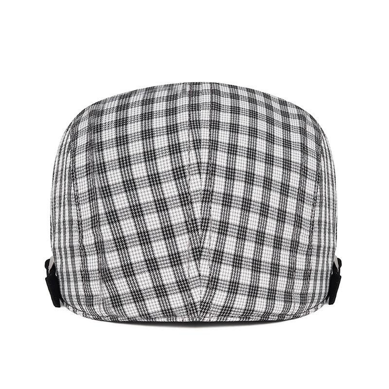 Spring Summer Solid Color Plaid Newsboy Caps Flat Peaked Cap Men and Women Painter Beret Hats