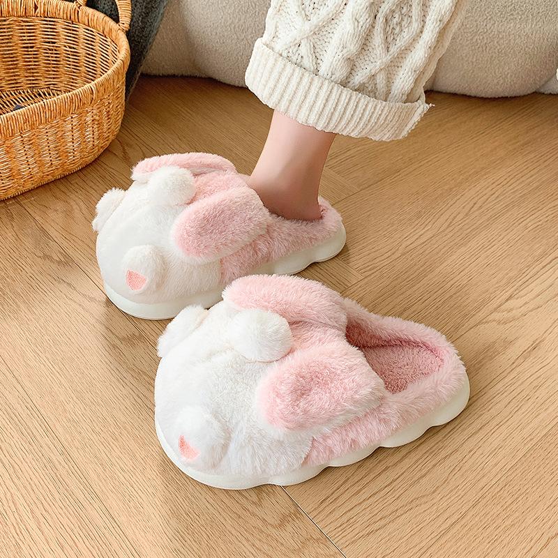 Хлопковые тапочки Женские сумки Милые Нескользящие Толстоподошвенные Теплые Флисовые Уличные Плюшевые Хлопковые Туфли Женские 34-35