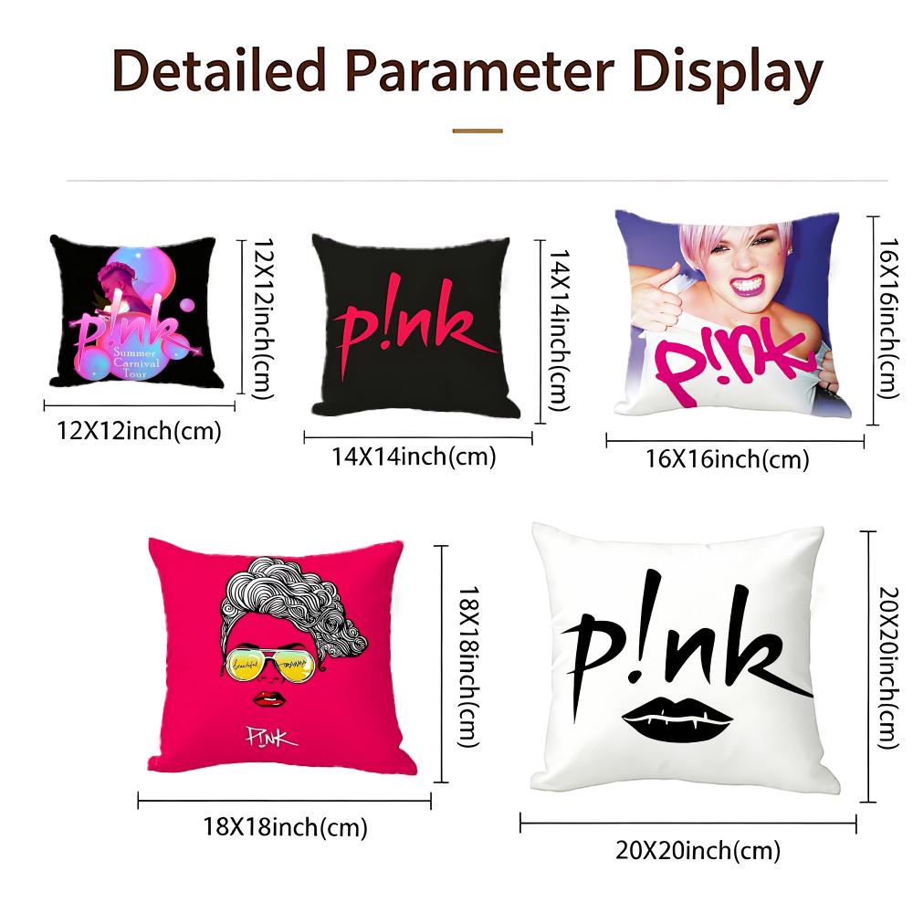 Singer - P!Nk Cushion Cover Cushion Cover Set 4Pcs 50X50 45X45 40X40 Pillowcase Decorative Sofa Home Decor