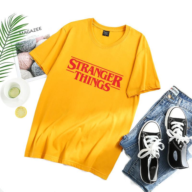 Stranger Things Letter Printed Short Sleeved T-shirt