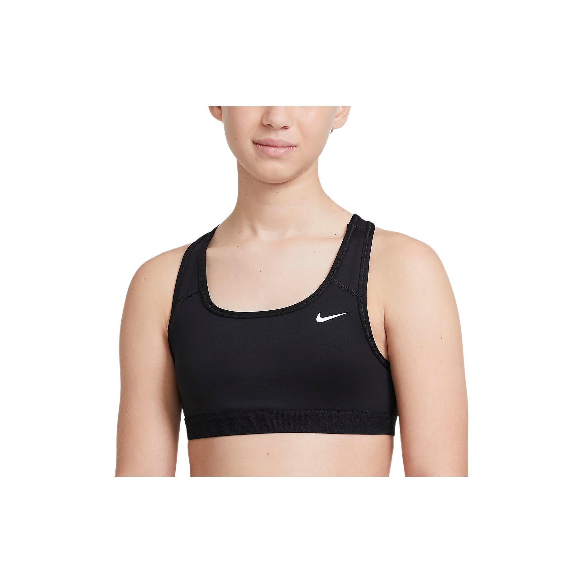 

Nike Повседневный однотонный спортивный бюстгальтер с логотипом, детское нижнее белье, черный цвет DA1030-010 S