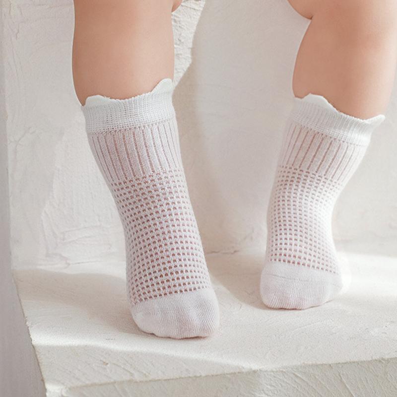 4 Pairs/Lot  Newborn Socks Thin Mesh Breathable Baby Socks Solid color Summer Children Socks For 0-5Y Bebe