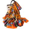 Women Silk Winter Scarf Luxury Design Print Lady Beach Shawl Scarves Fashion Smooth Foulard Female Hijab